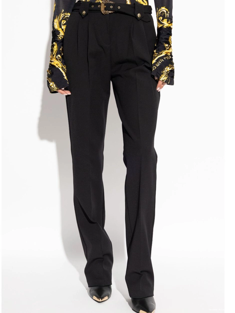Affordable Jeans Versace belted Women trousers Couture tailored 0716